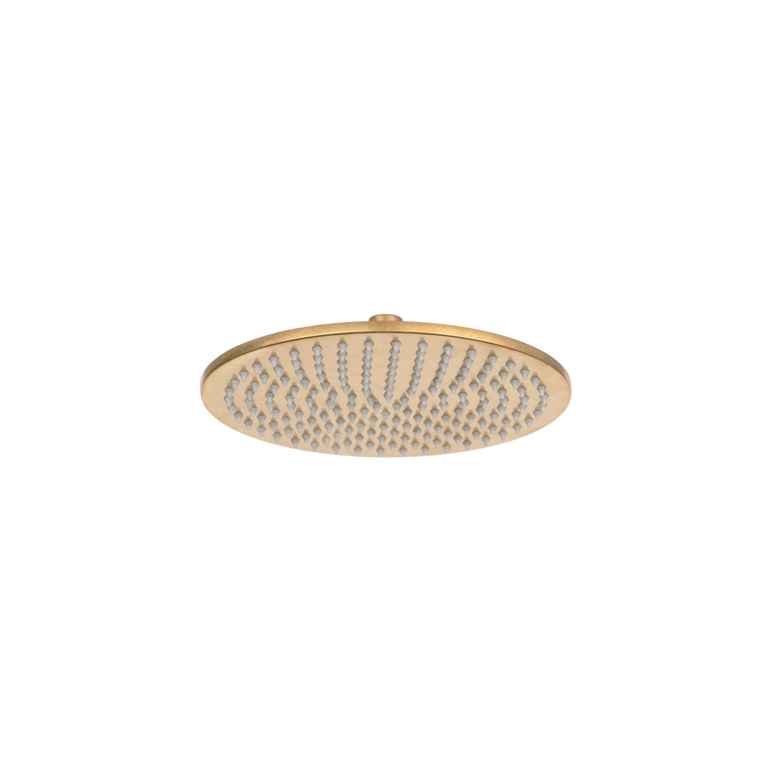 Shower Head Round 250mm - Tumbled Aged Brass