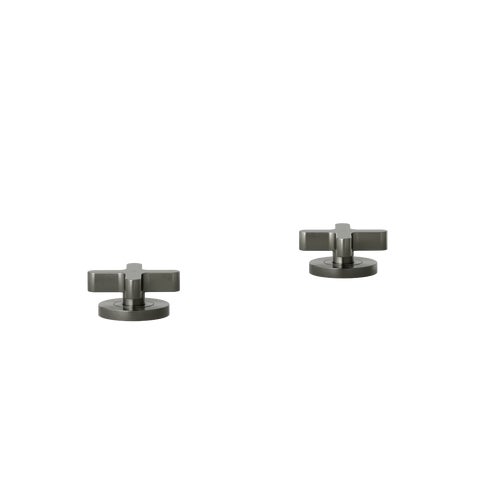 Cross Assembly Bench-Mounted Taps - Brushed Gunmetal