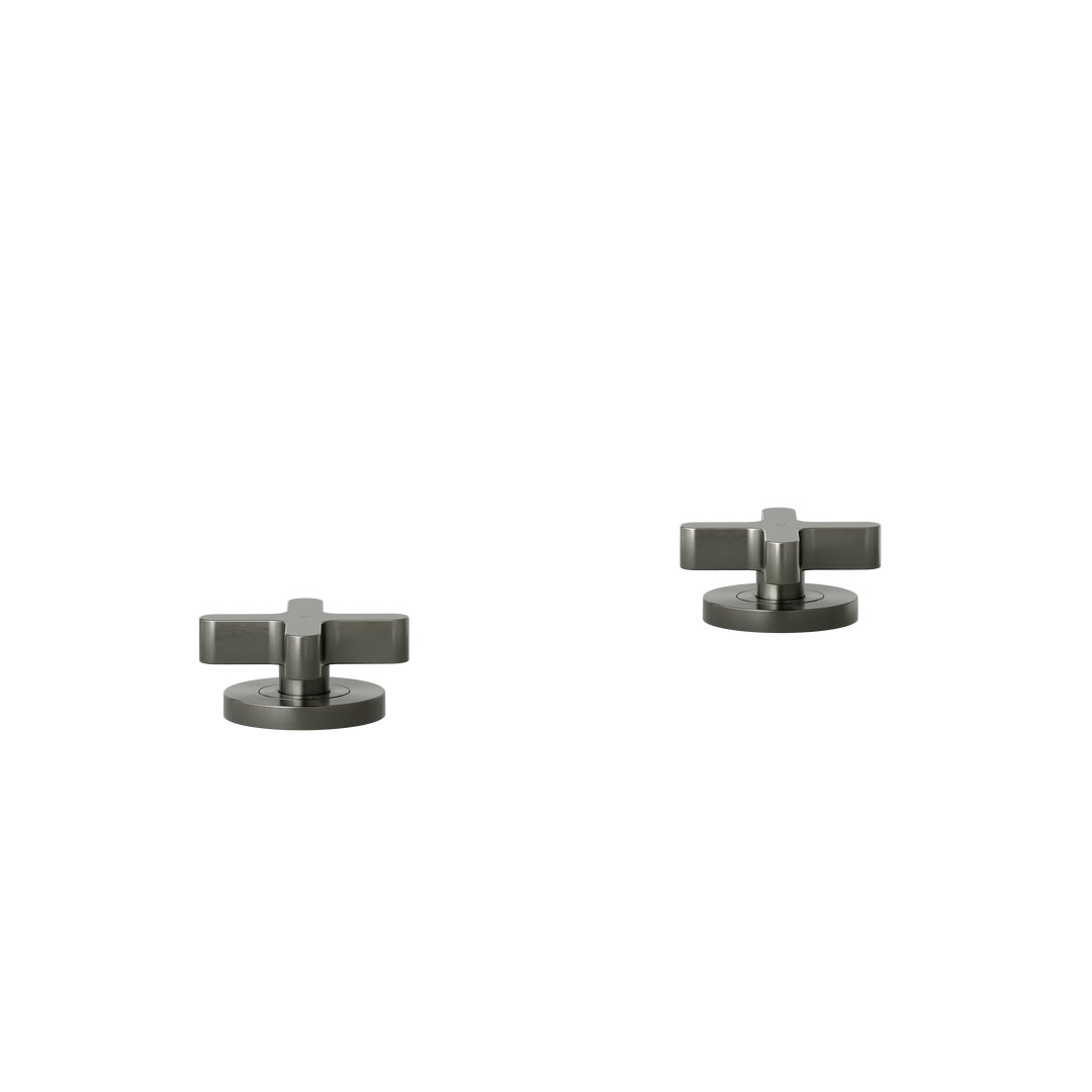 Cross Assembly Bench Mounted Taps - Brushed Gunmetal