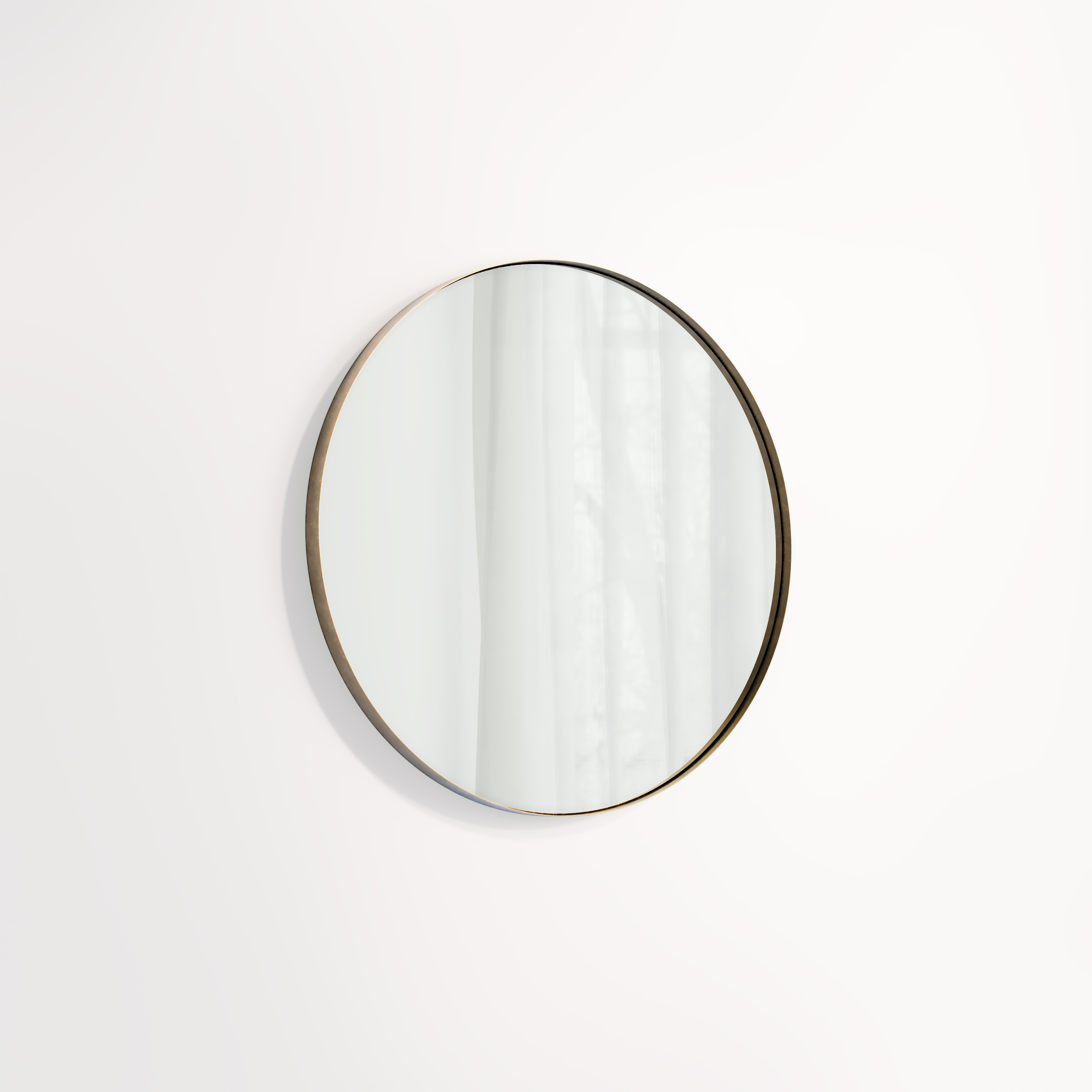 Round Mirror 600mm - Tumbled Aged Brass