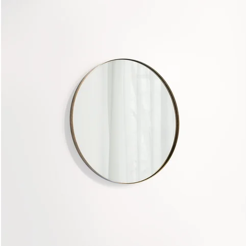 Round Mirror 600mm - Tumbled Aged Brass