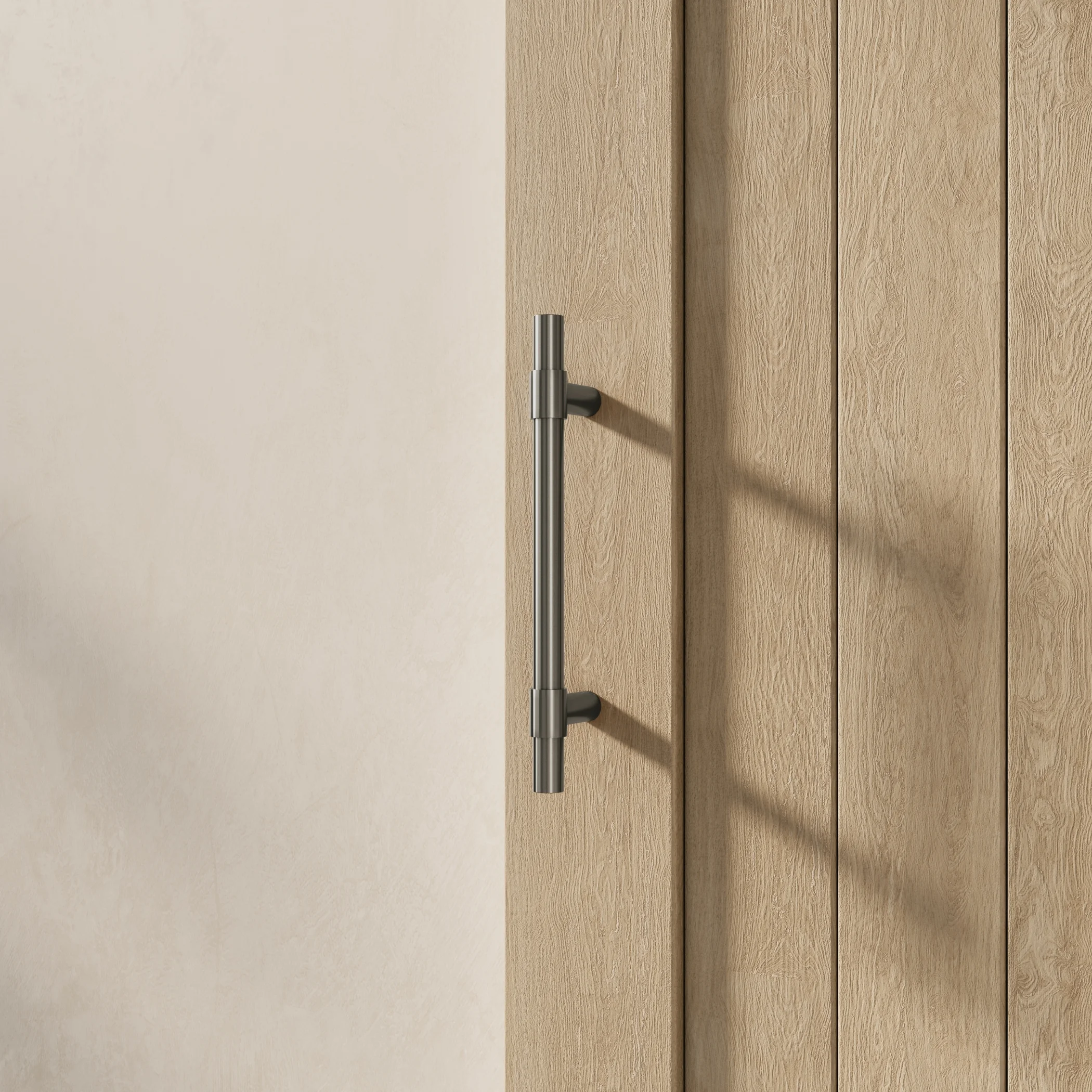 Modi Entry Door Pulls - Barn Door Scene Close Up 30cm BG