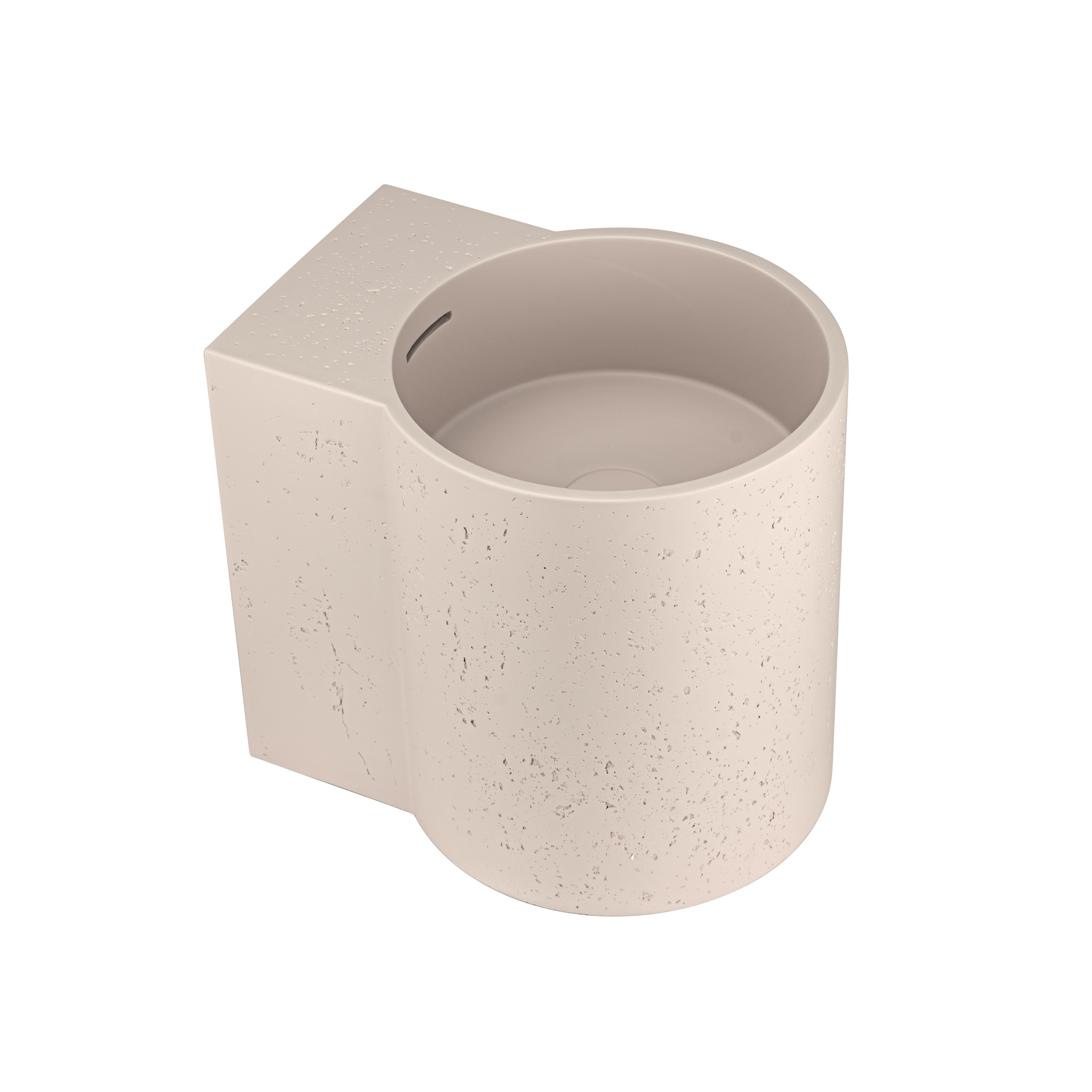 18895-Atelis-Cylinder-Wall-Mounted-Concrete-Basin-Overflow Side Almond-4