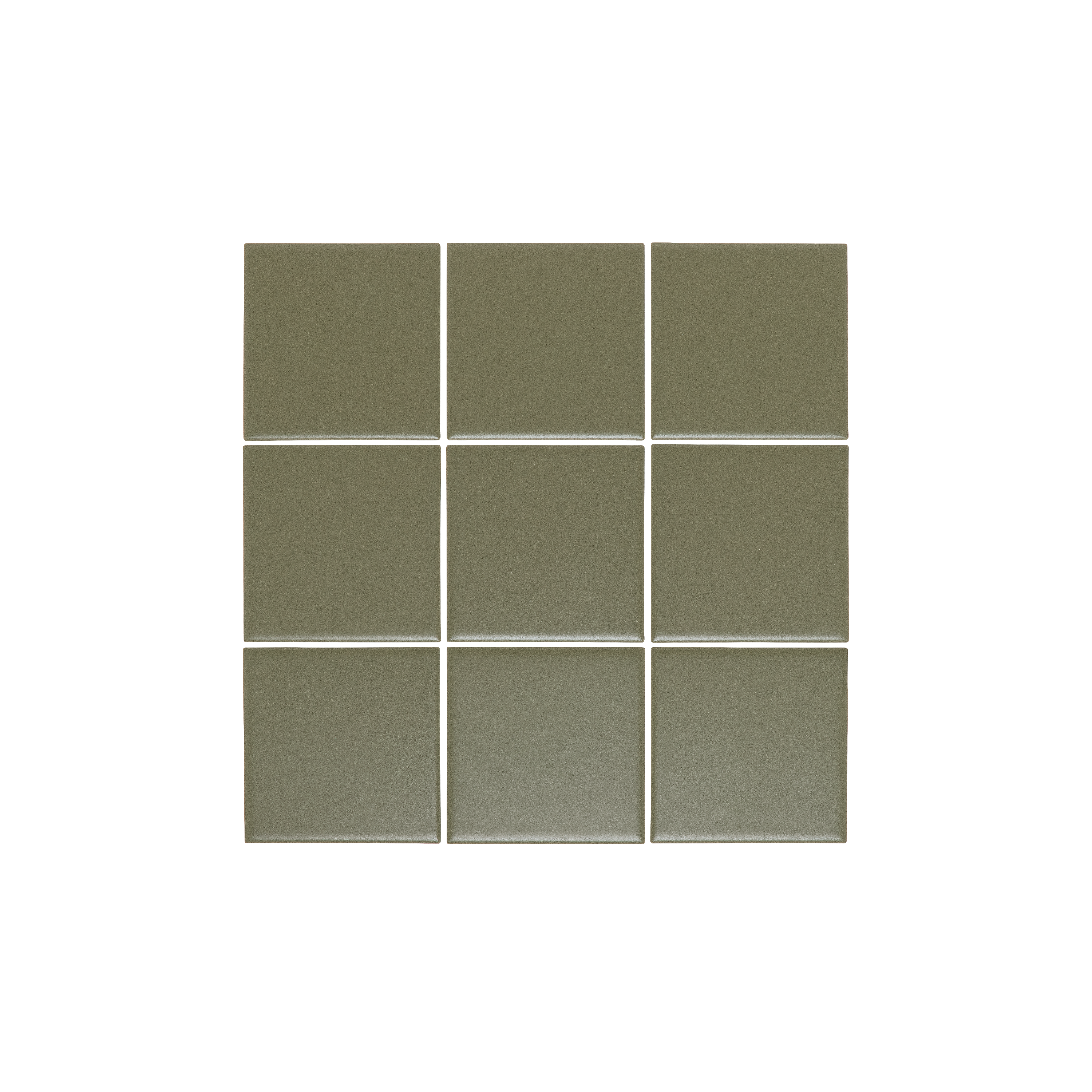 Atami Large Square Mosaic Tile - Olive Green