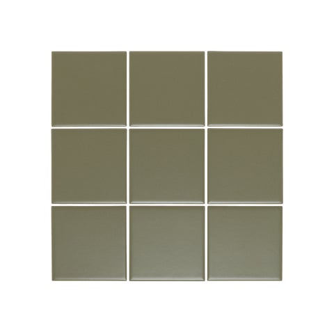 Atami Large Square Mosaic Tile - Olive Green - 300x300mm