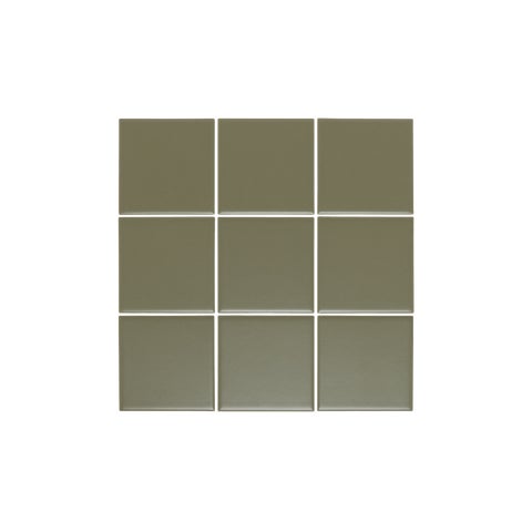 Atami Large Square Mosaic Tile - Olive Green