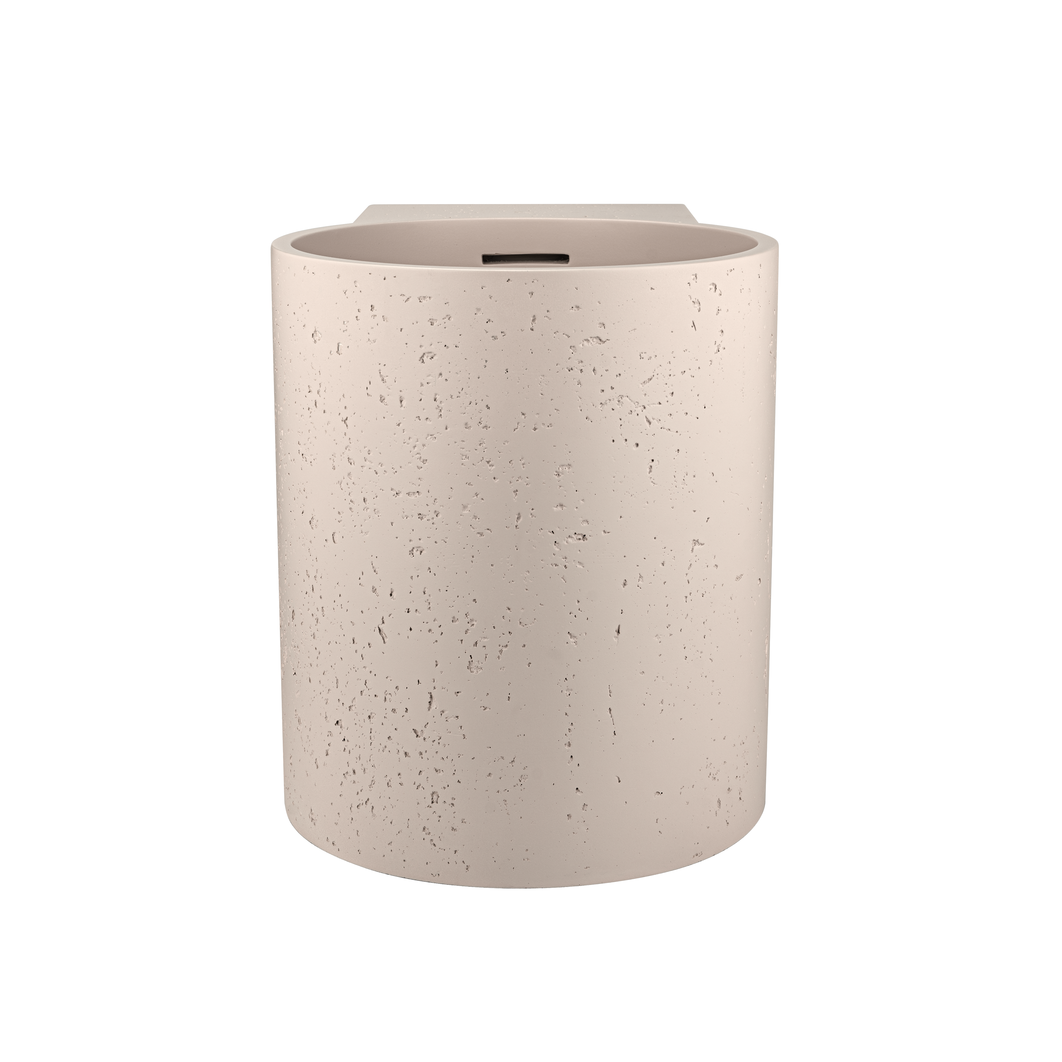 18895-Atelis-Cylinder-Wall-Mounted-Concrete-Basin-Overflow Front Almond-4