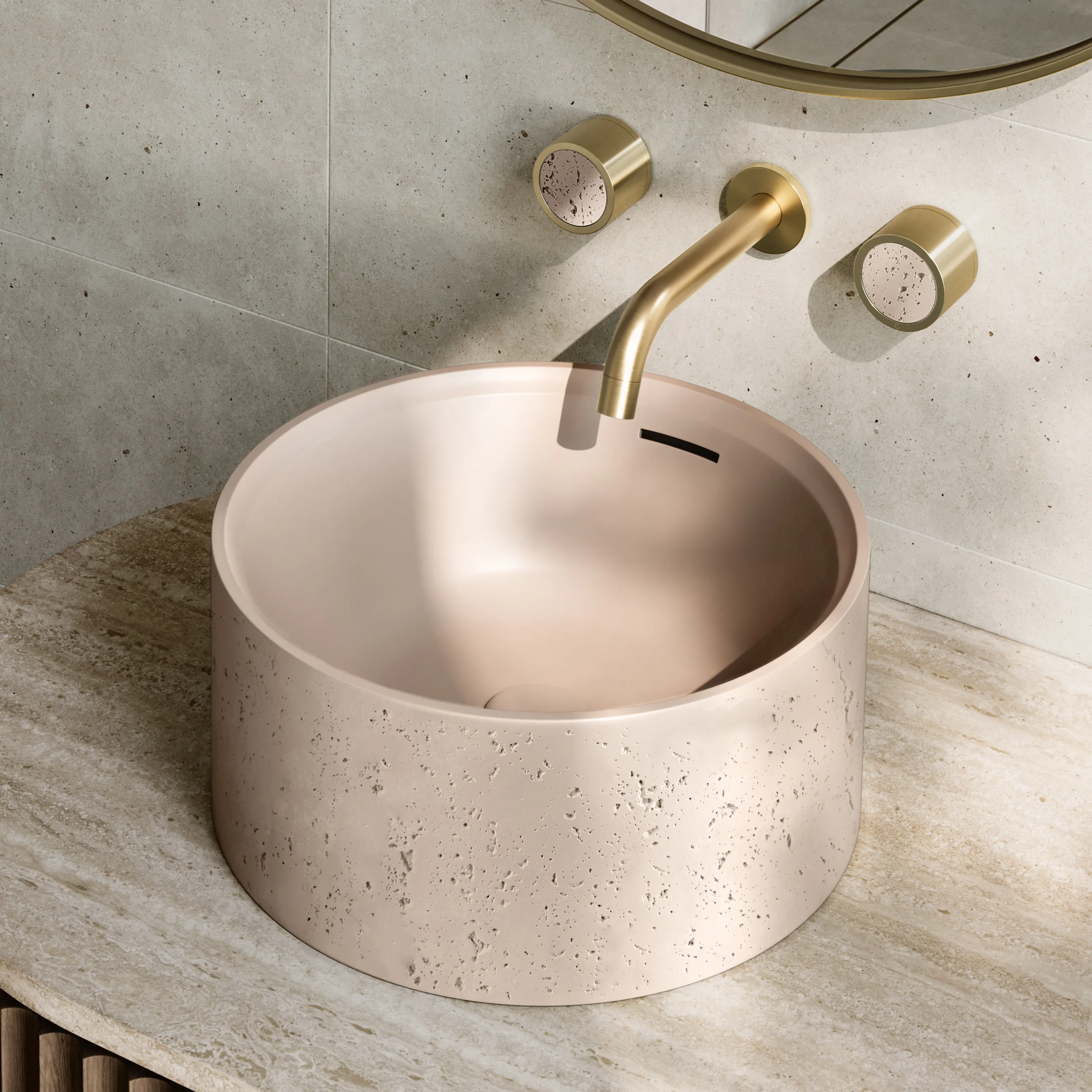 Atelis Concrete Basins Overflow-Almond 1