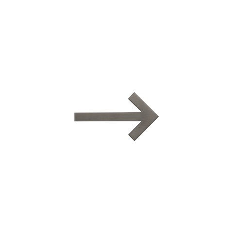 Arrow Sign - 60mm - Brushed Gunmetal