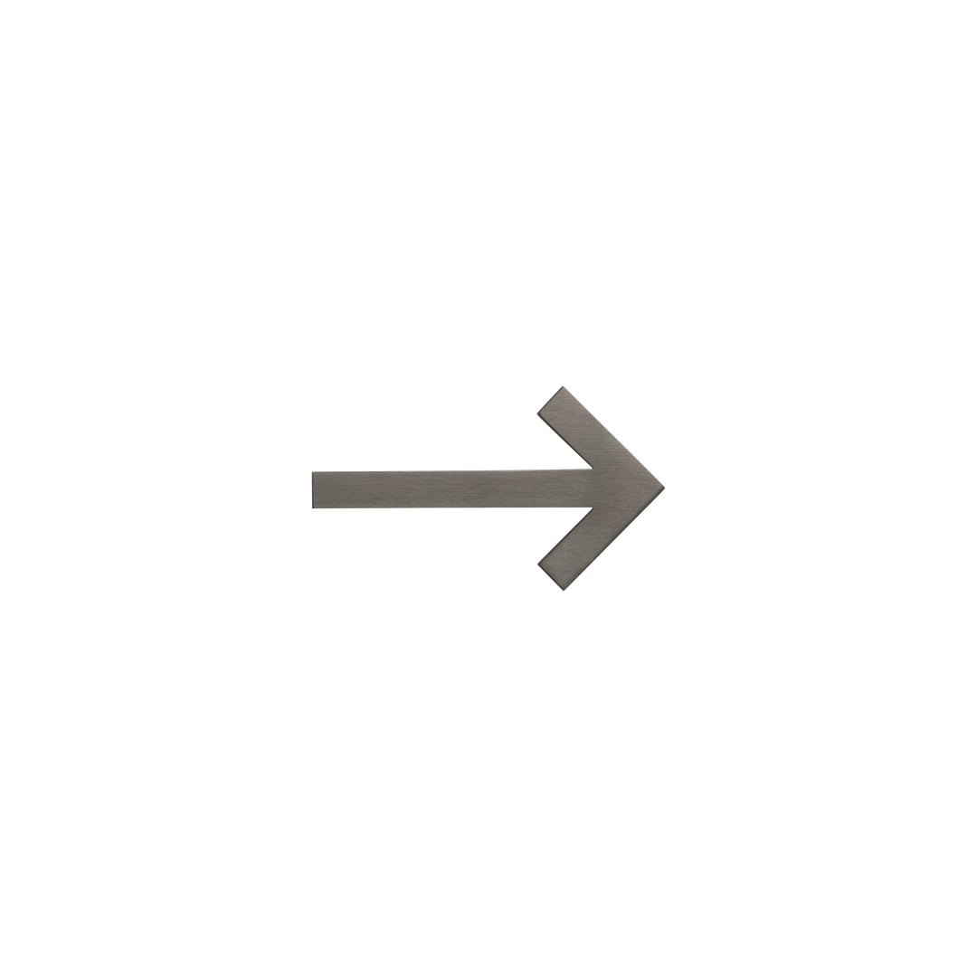Arrow Sign - 60mm - Brushed Gunmetal