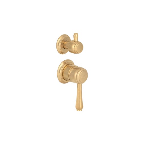 Kingsley Shower Top Diverter - Tumbled Aged Brass