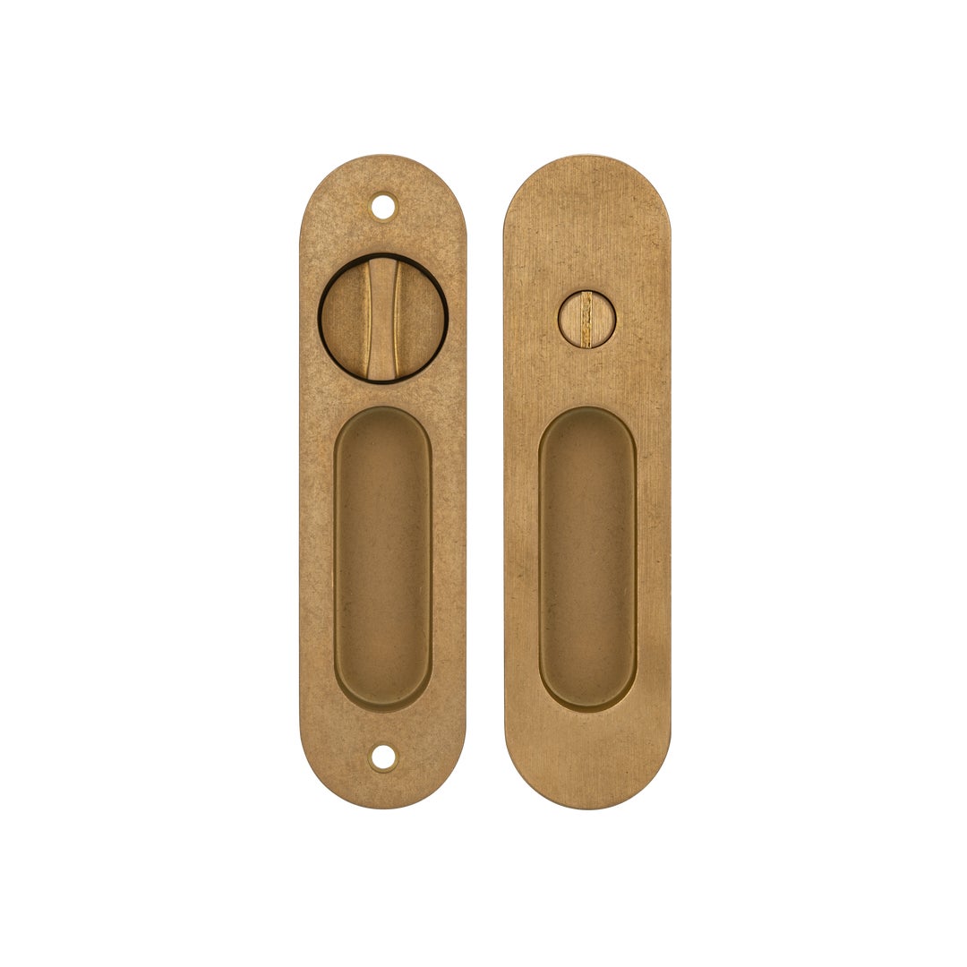 Leroy Sliding Door Privacy Set - Antique Aurum