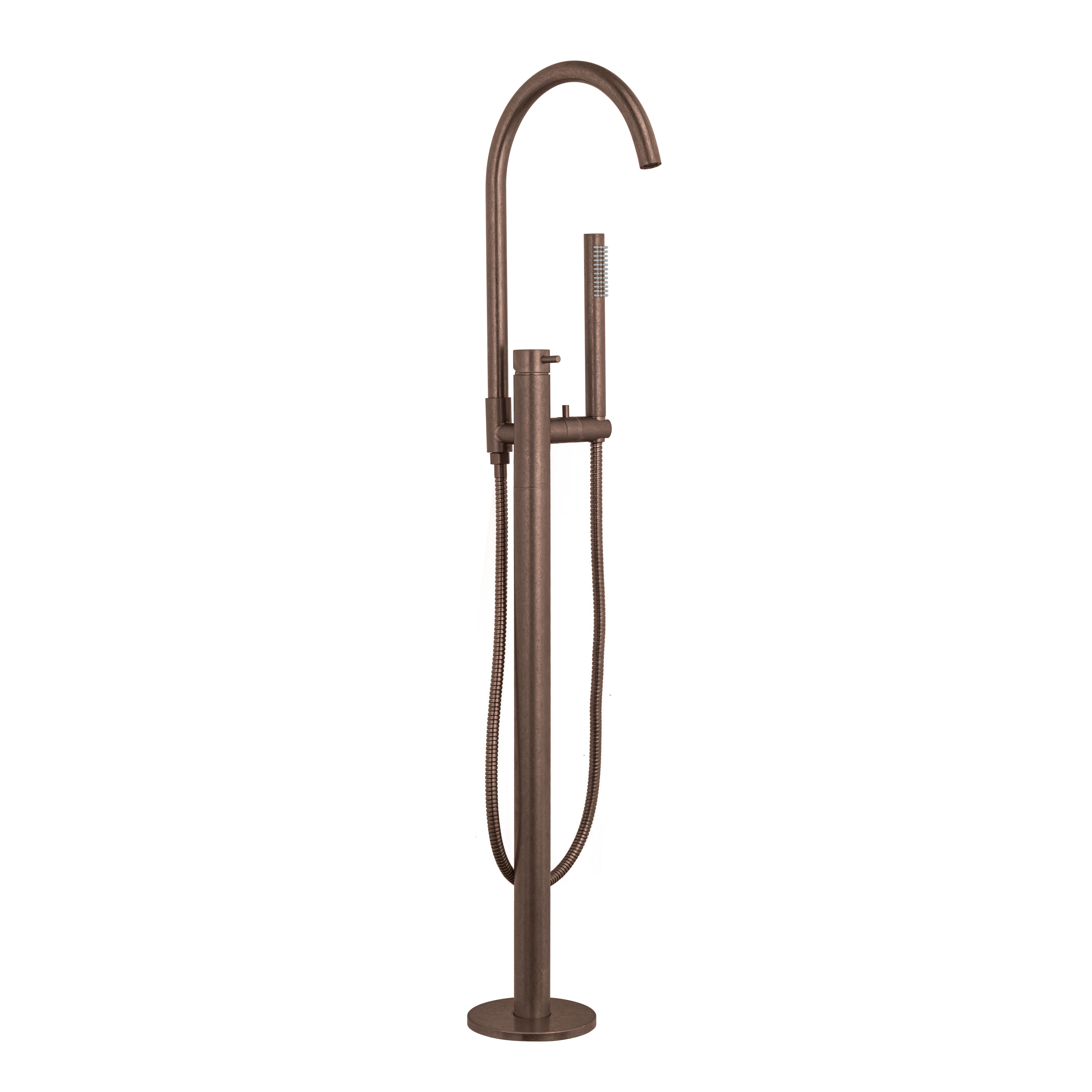 Elysian Floor Mounted Bath Filler with Hand Shower - Antique Bronze