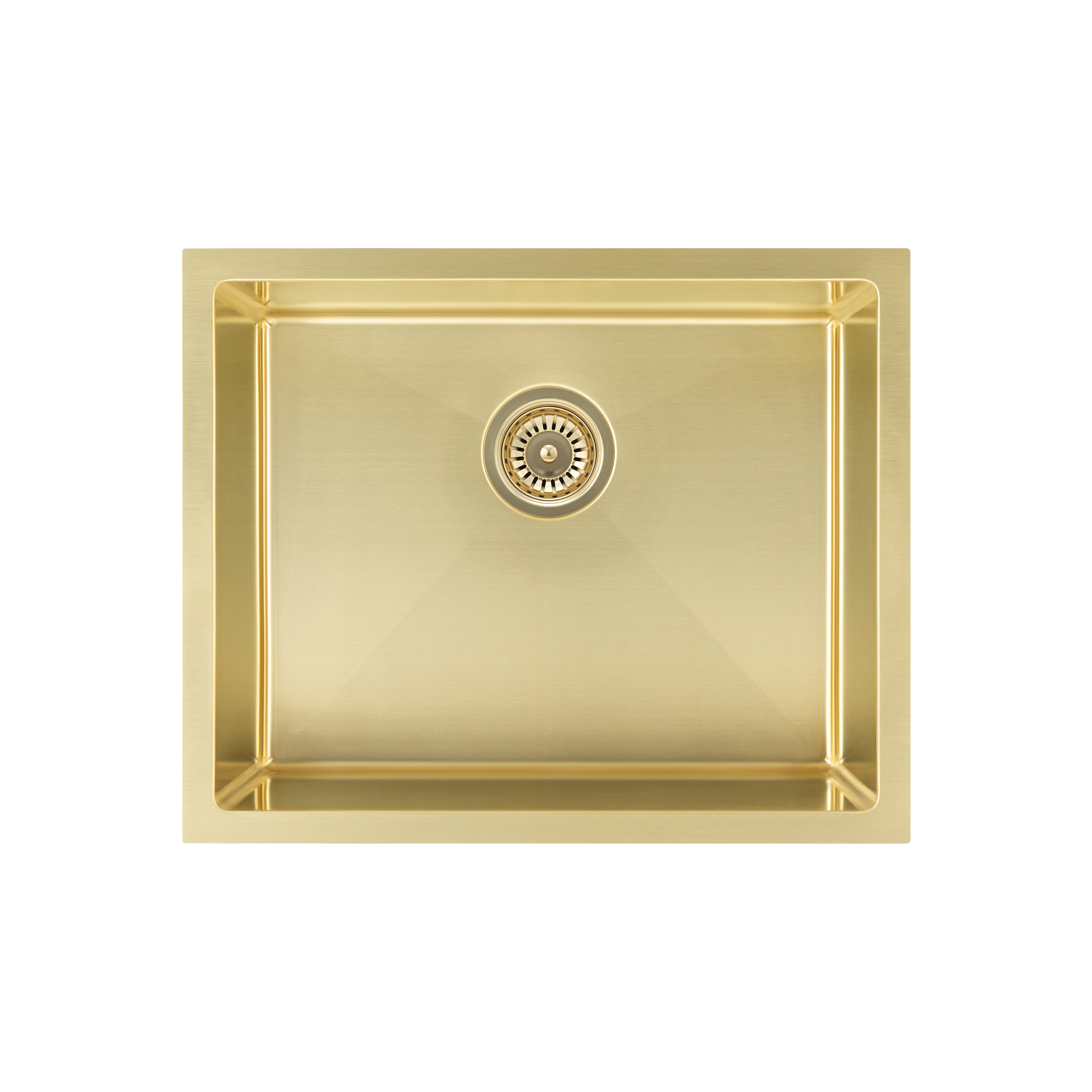 Sola Outdoor Single Sink 550mm - Brushed Brass