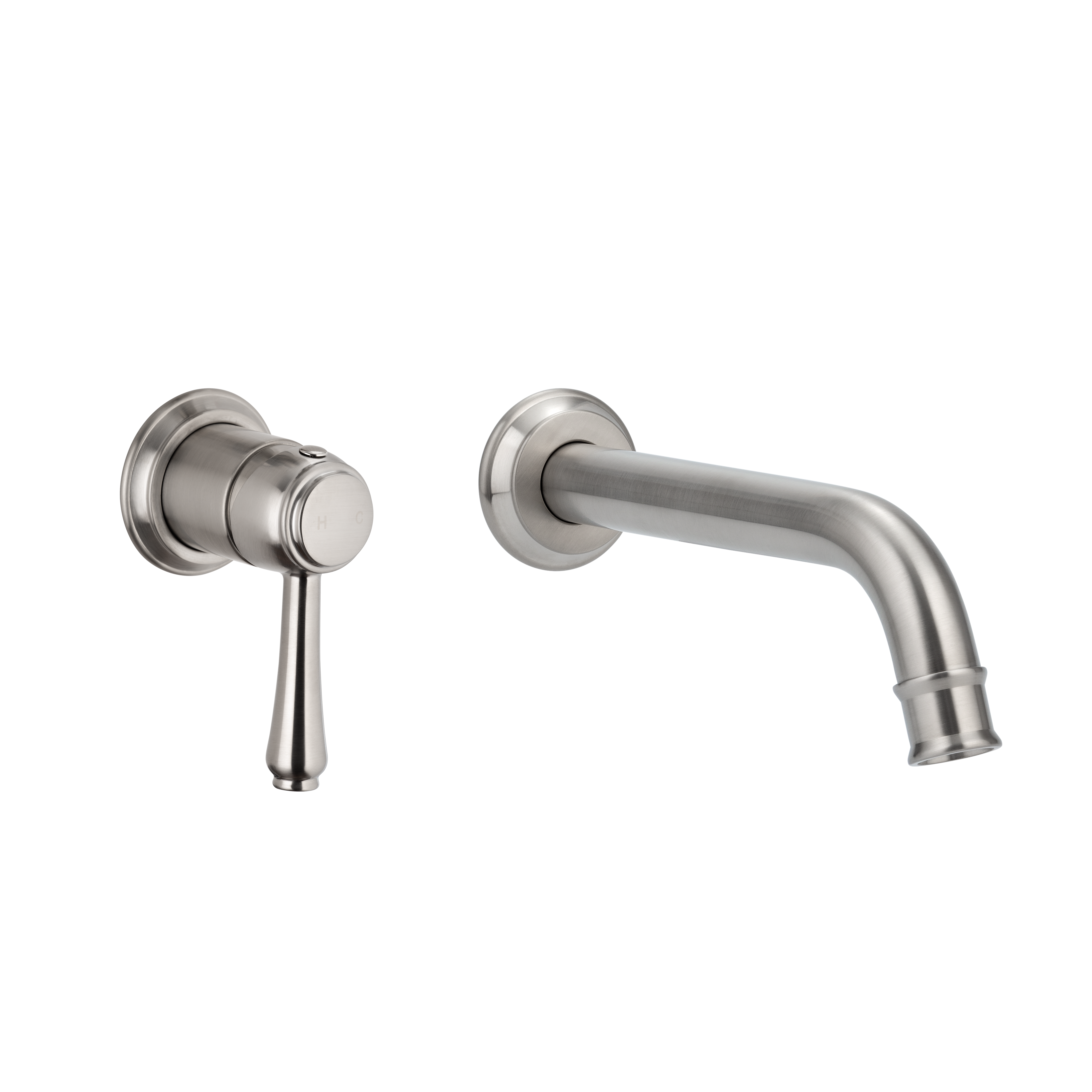 Kingsley Minimal Mixer & Spout Set - Brushed Nickel