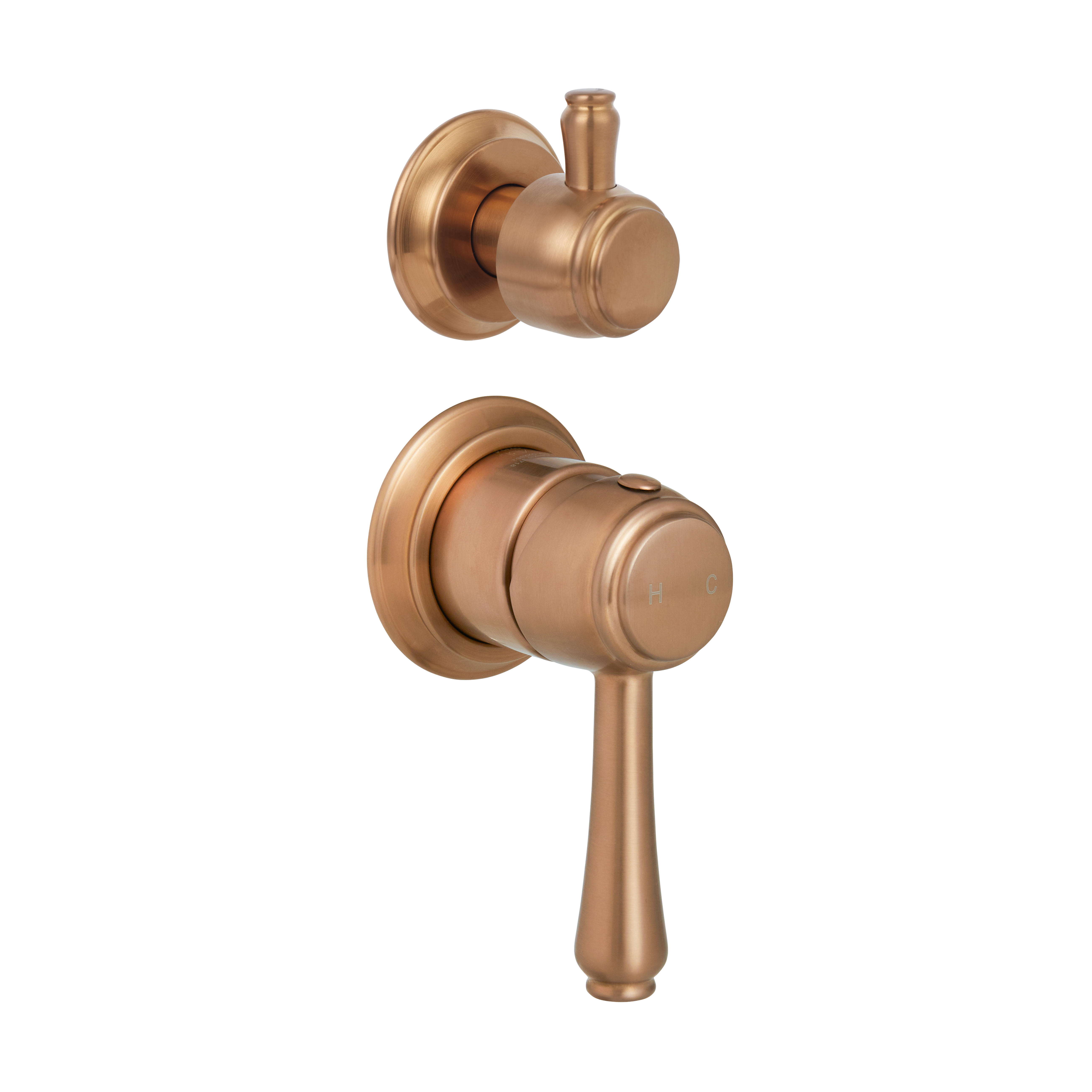 Kingsley Shower Top Diverter - Brushed Copper