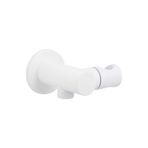 Adjustable Hand Shower Holder and BP - White