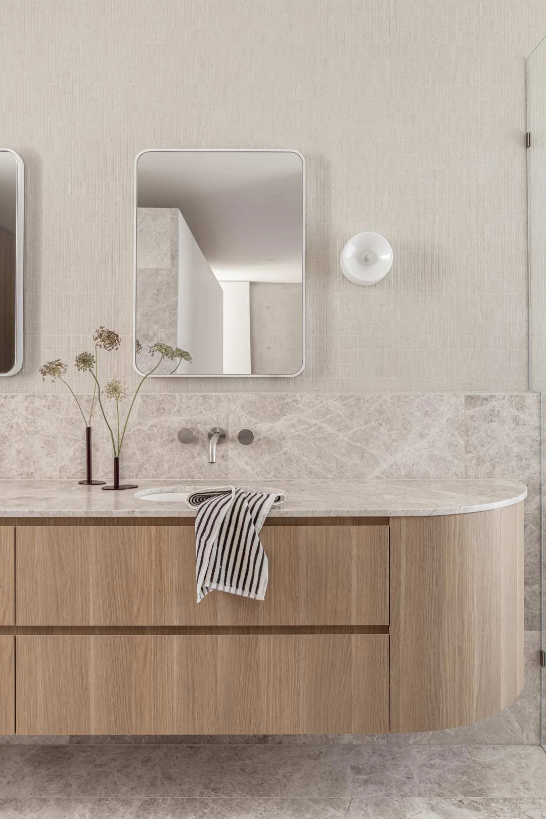 Stainless-Steel-Tapware-Inset-Basin-Marble-Splashback-Oak-Vanity