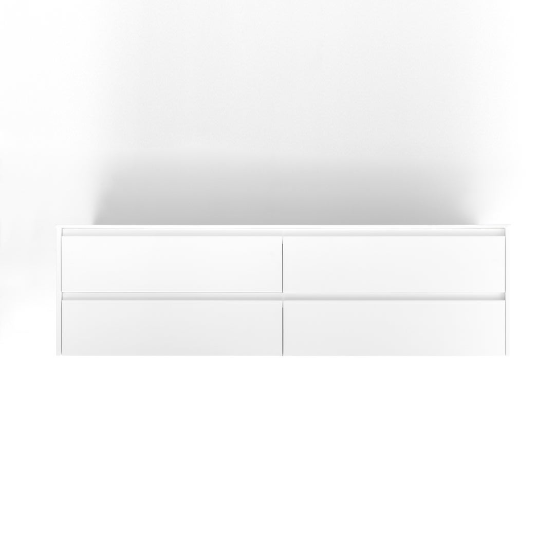 Addison 4-Drawer 1764mm - White - 2 Cut-Outs