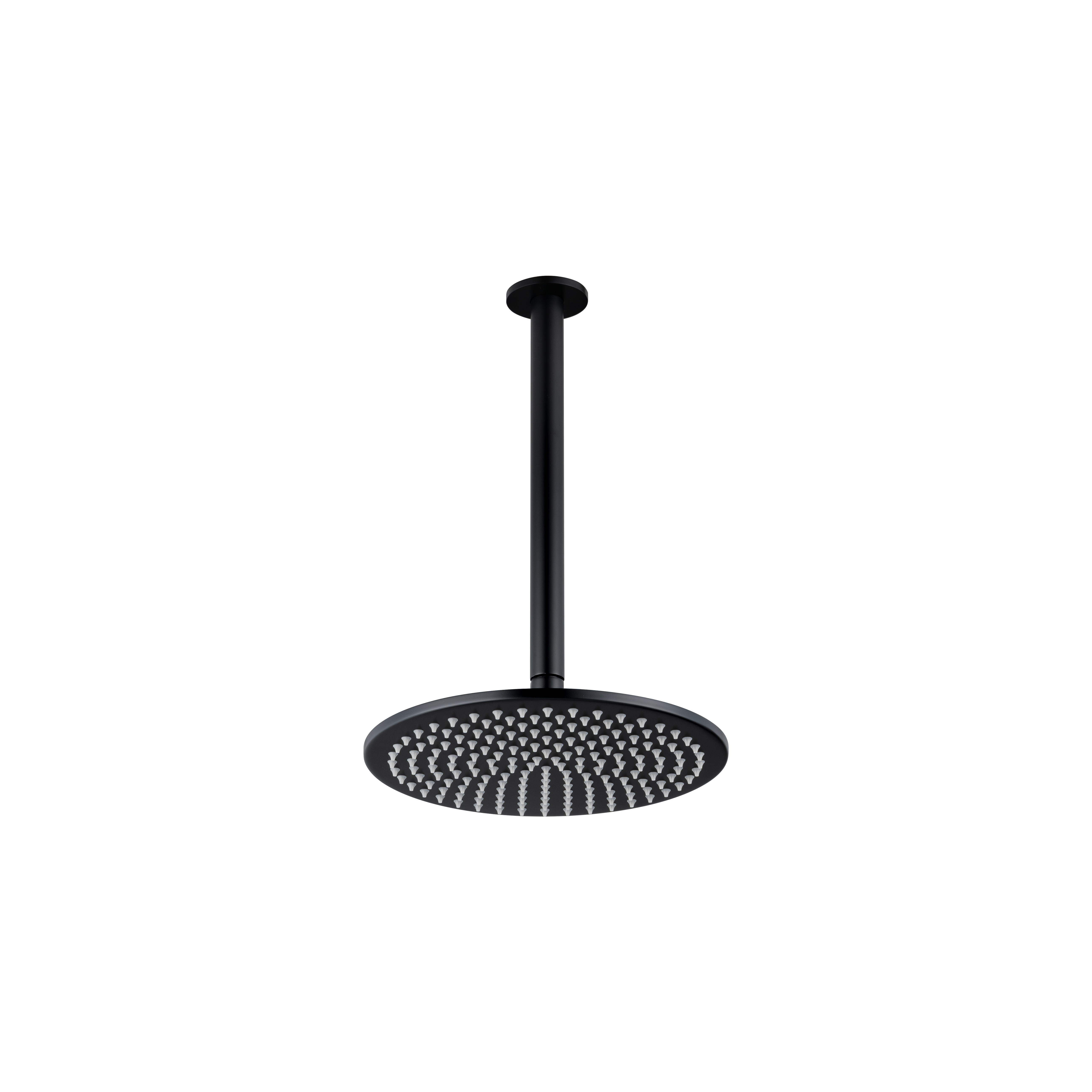 Shower Dropper Round 300mm & Head Set - Matte Black
