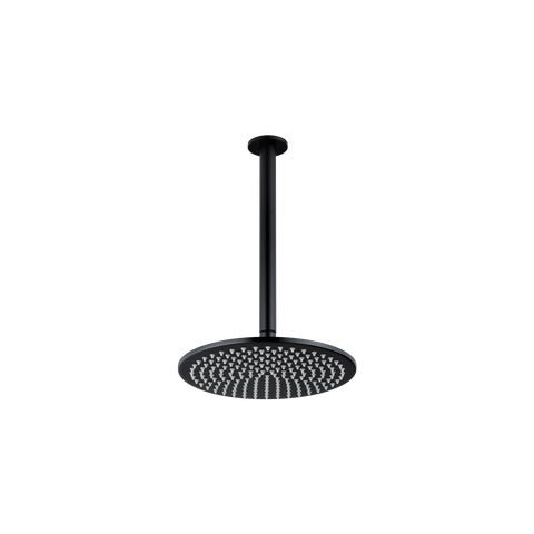 Shower Dropper Round 300mm & Head Set - Matte Black