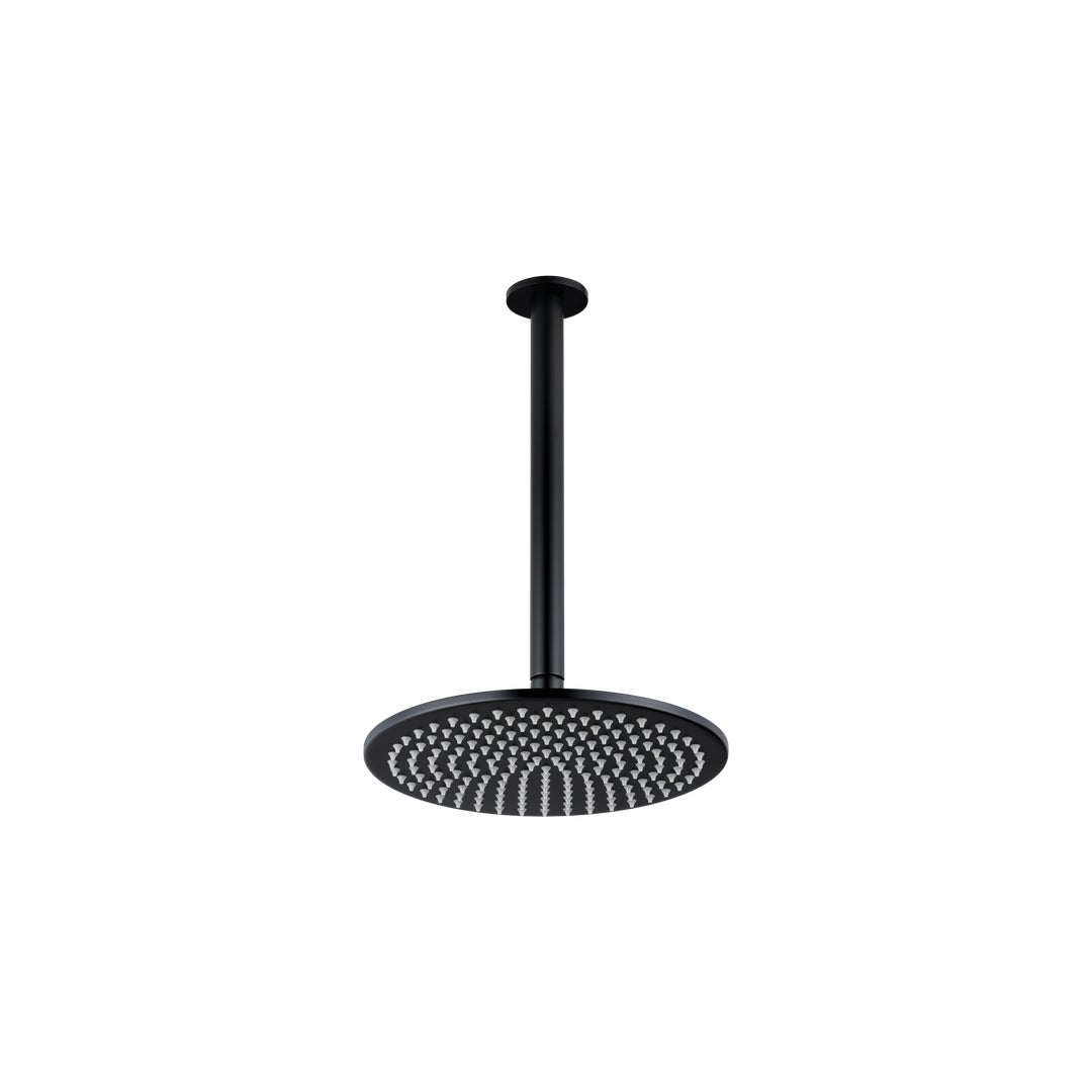 Shower Dropper Round 300mm & Head Set - Matte Black