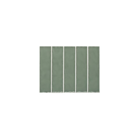 Tropea Natural Edge Subway Tile - Eucalyptus Green