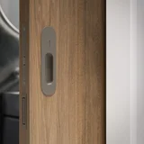CLOSE UP Nelios Concrete Basin and Pedestal GREY  Leroy Pull-Cavity Slidier Edge Pull SS 