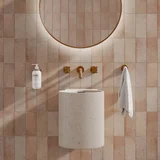 Front Angle Atelis Wall Mounted Basin Almond