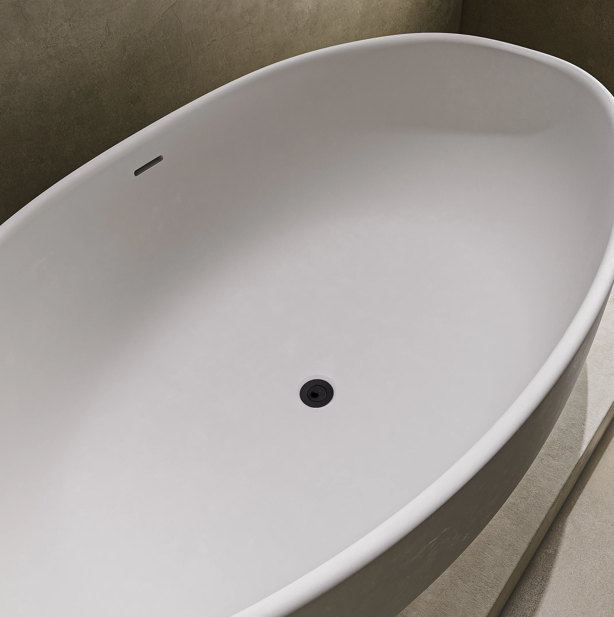 Melia%20Concrete%20Bath White%20Bath%20Waste Insetting Close%20Up BM