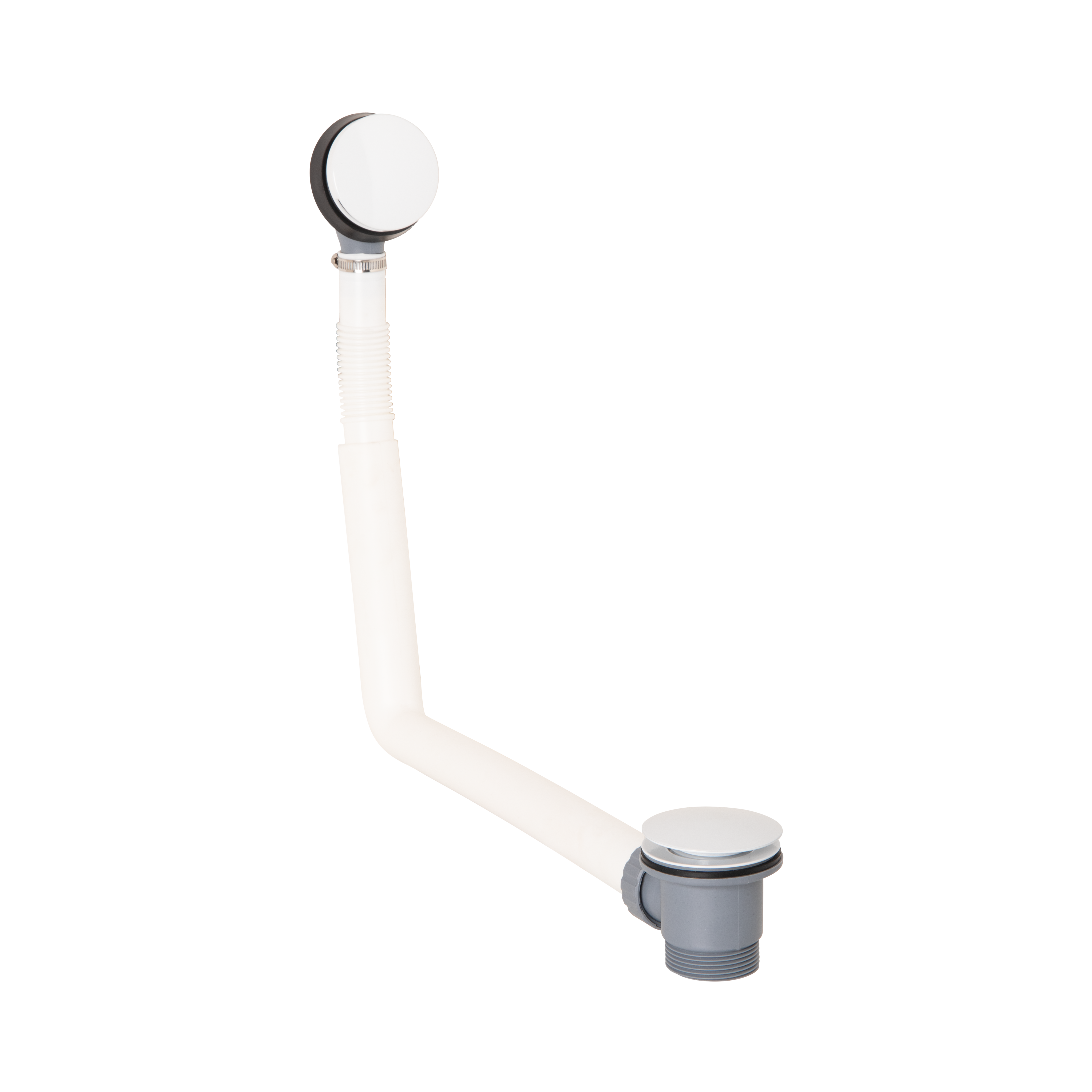 Click Clack Bath Waste with Overflow - White