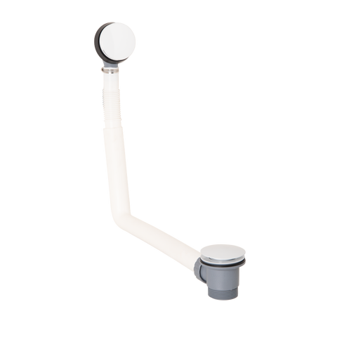 Click Clack Bath Waste with Overflow - White