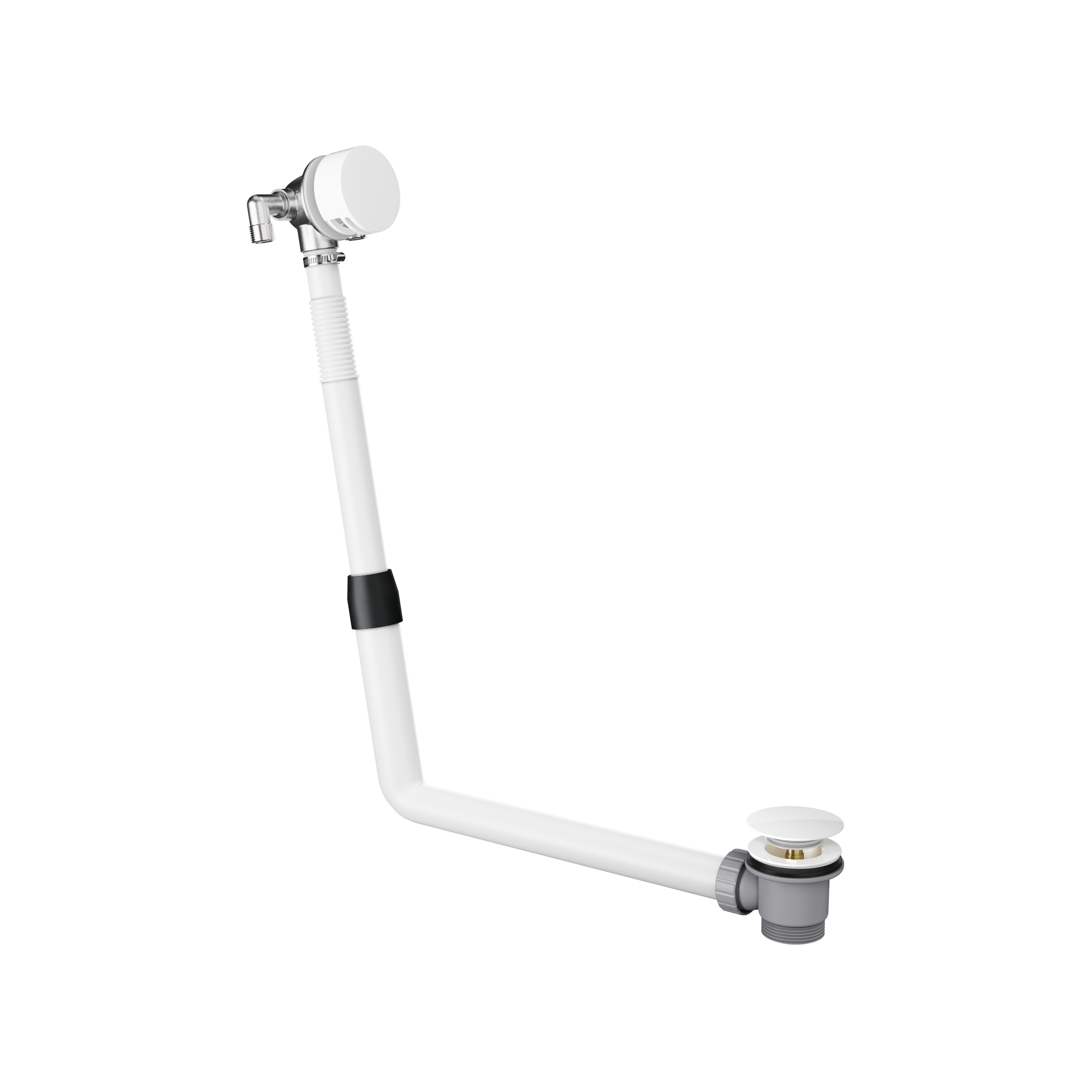 Bath Filler with Integrated Waste and Overflow - White