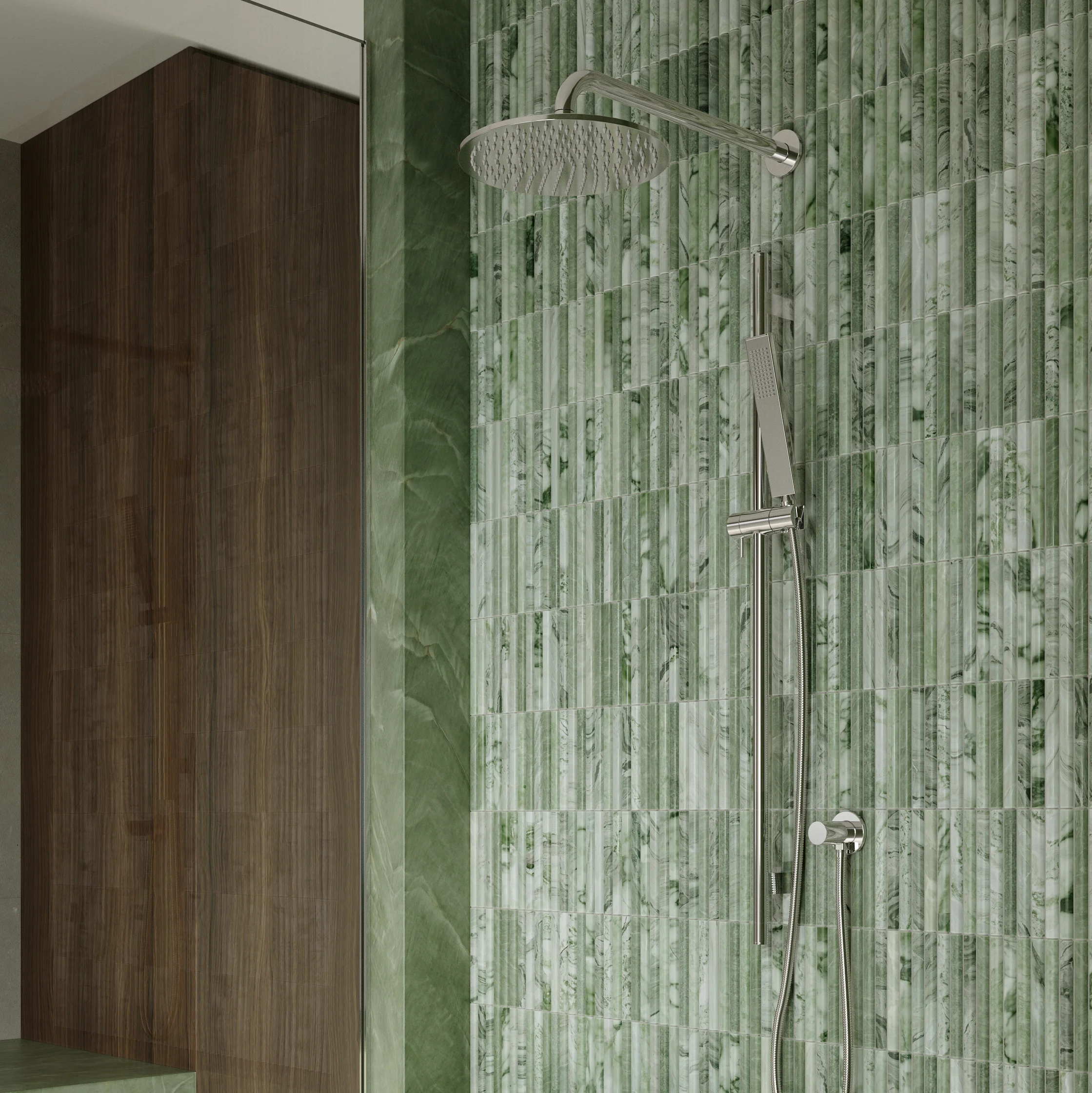 View01 Narita Tiles Elysian Shower Rail Non Adjustable Chrome