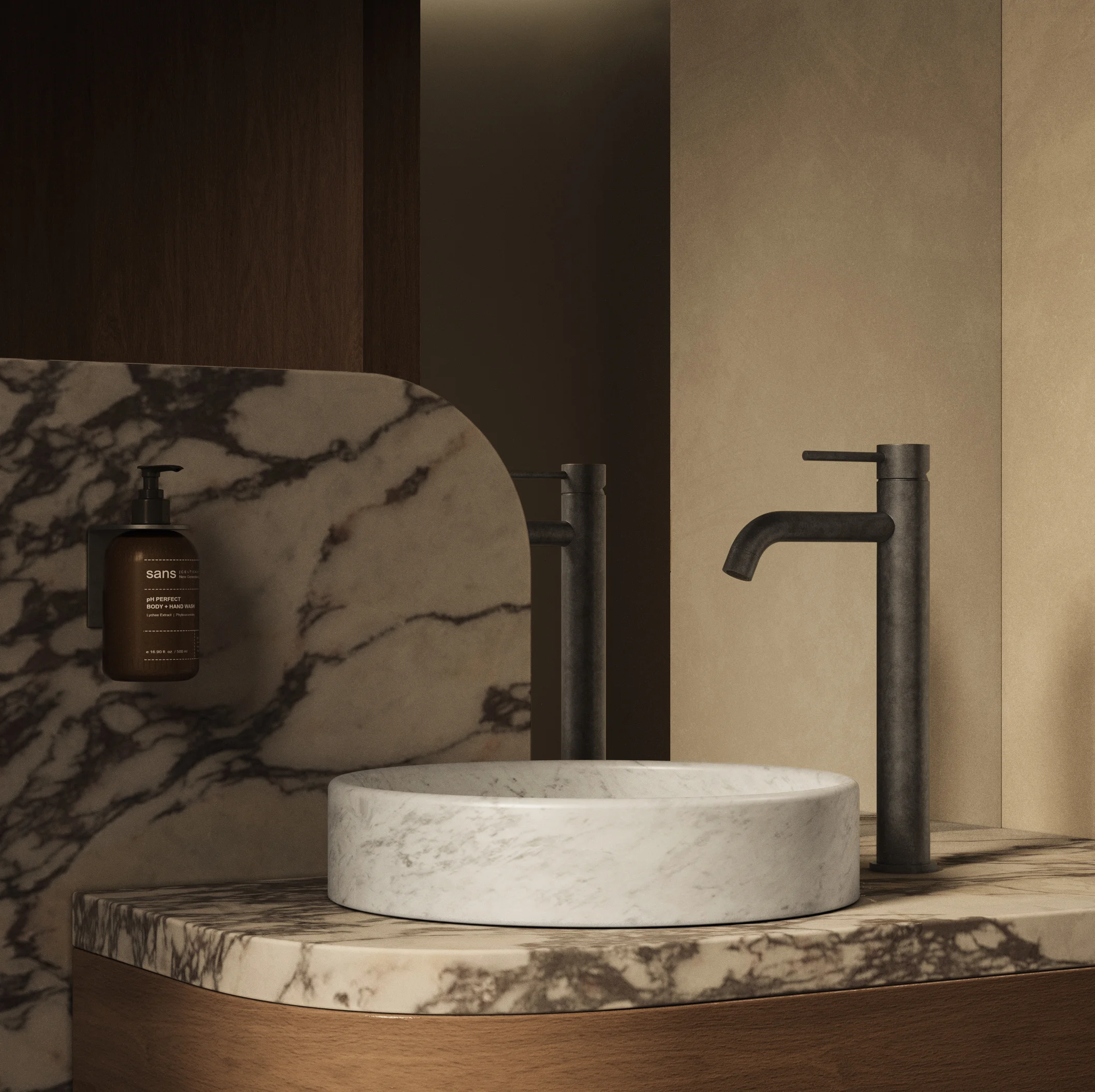 Antique Powder%20Room Vanity-Elysian%20Extended%20Basin%20Mixer Slate