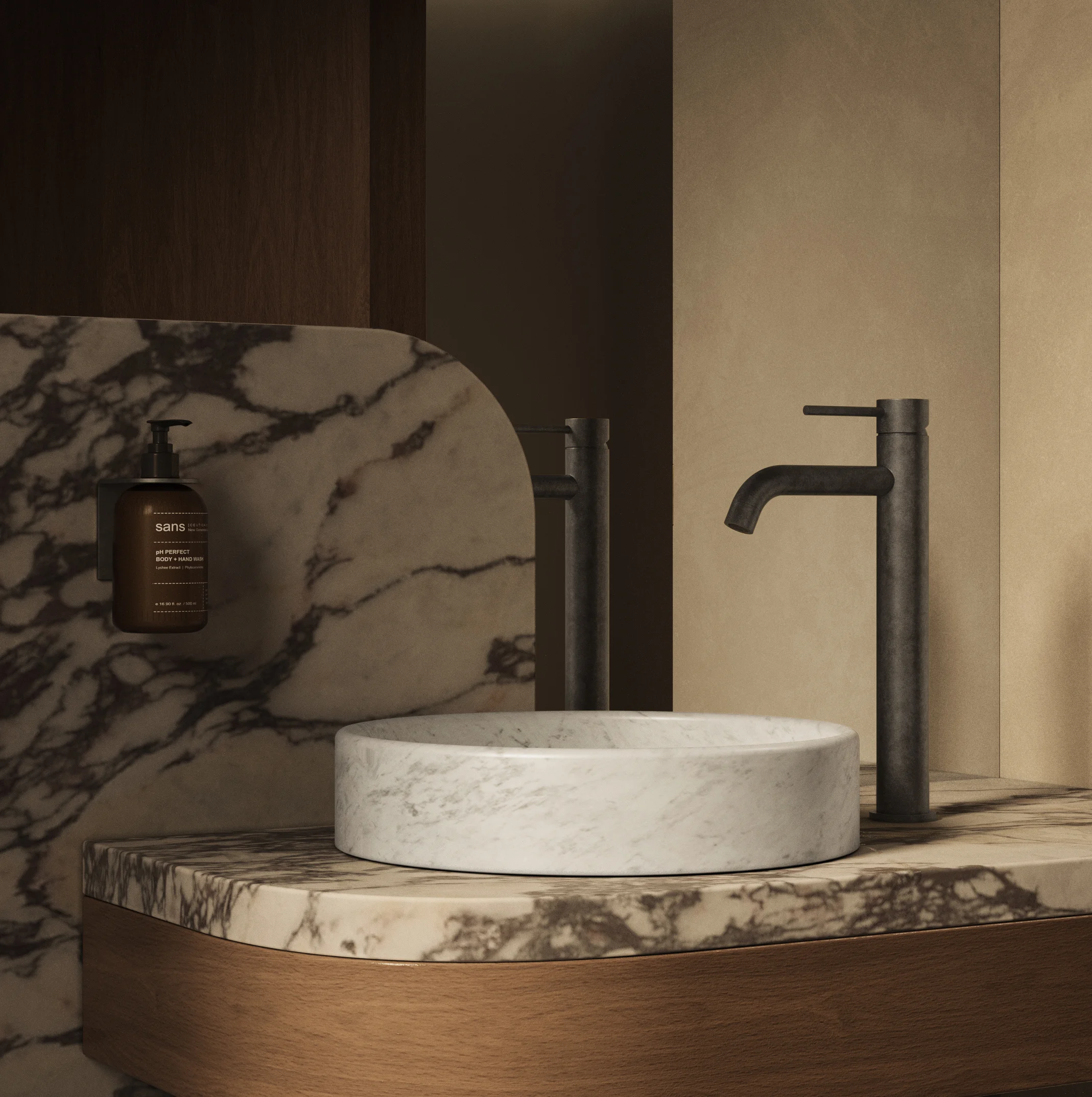 Antique Powder%20Room Vanity-Elysian%20Extended%20Basin%20Mixer Slate