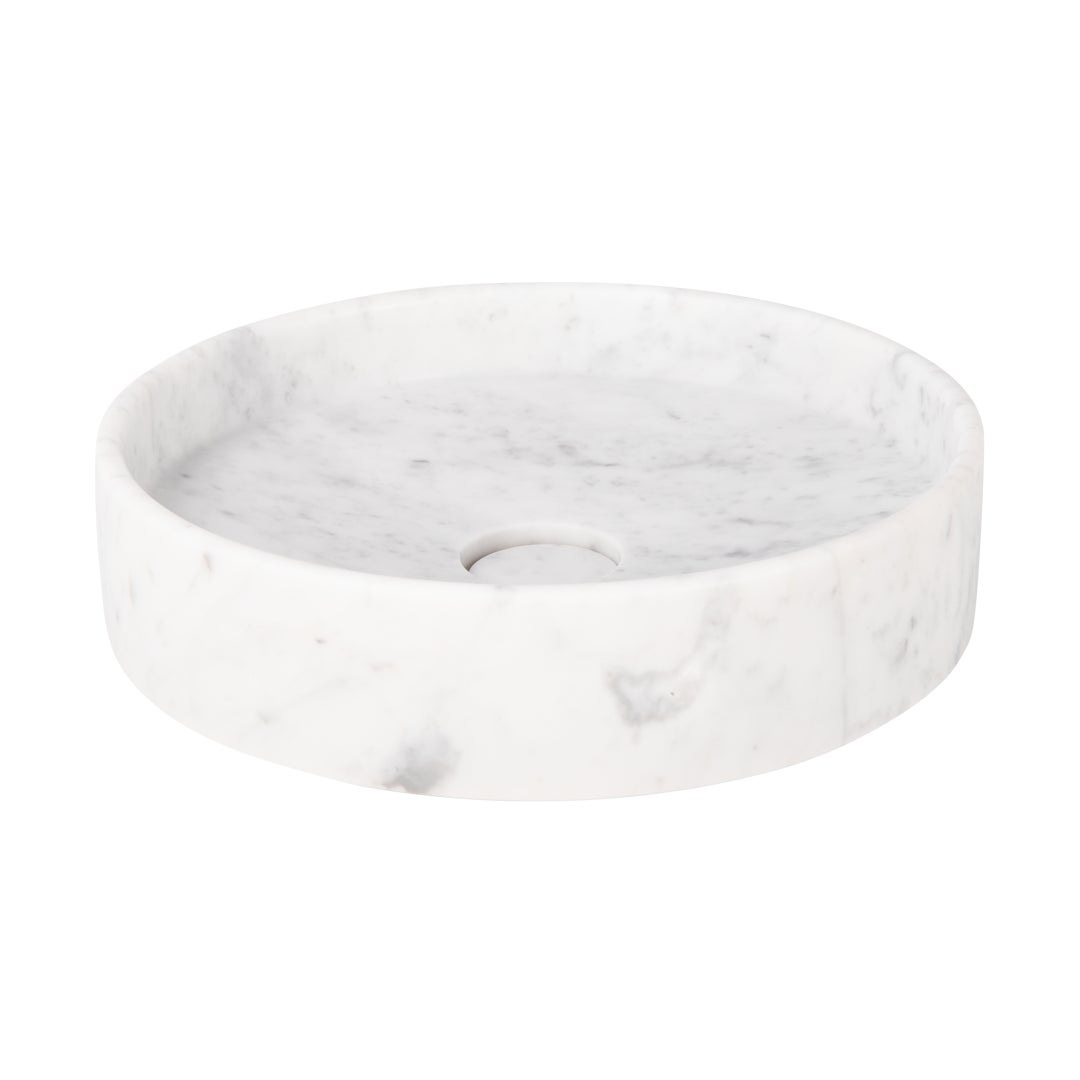 Pedra Round Basin Sink - Carrara Marble