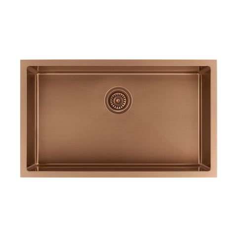 Vari - Single Sink 750mm - Brushed Copper w Rack