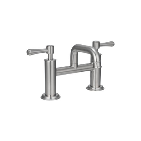 Kingsley Deck Mounted Bath Filler - 2 Tap Hole - Brushed Nickel