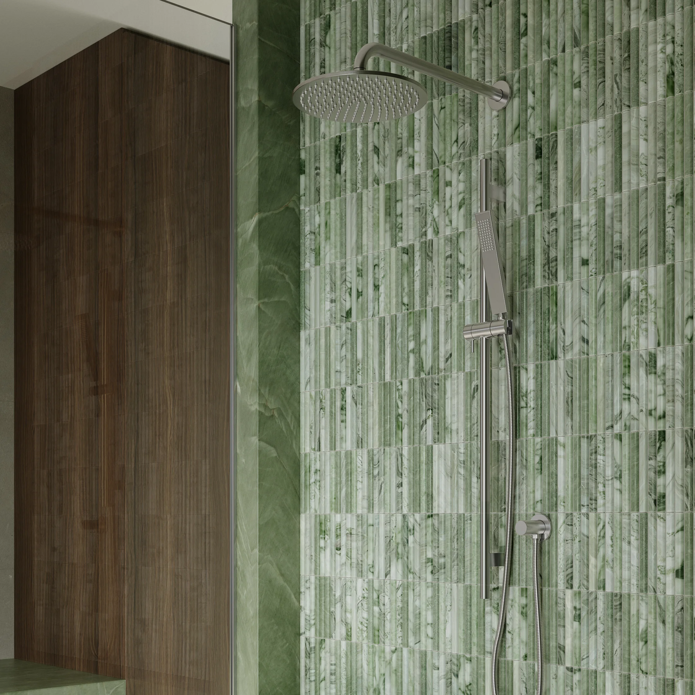 View01 Narita Tiles Elysian Shower Rail Non Adjustable BN