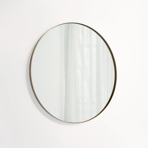 Round Mirror 800mm - Tumbled Aged Brass