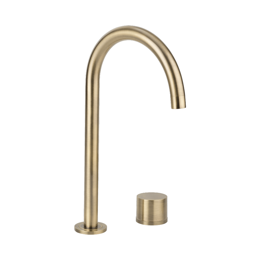 Milani Swivel Bench Mounted Mixer Set - Brushed Brass