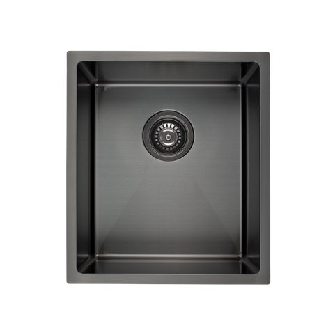 Ohelu Single Kitchen Sink 380mm - Brushed Gunmetal