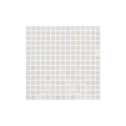 Rumoi Glass Mosaic Pool Tile - White Pearl