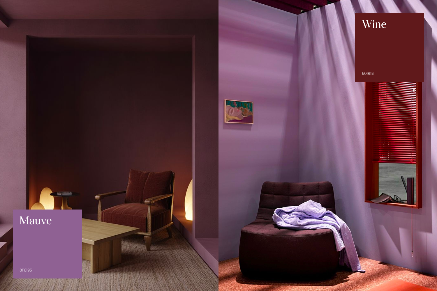 Interior Decoration Colour Combinations Mauve Wine