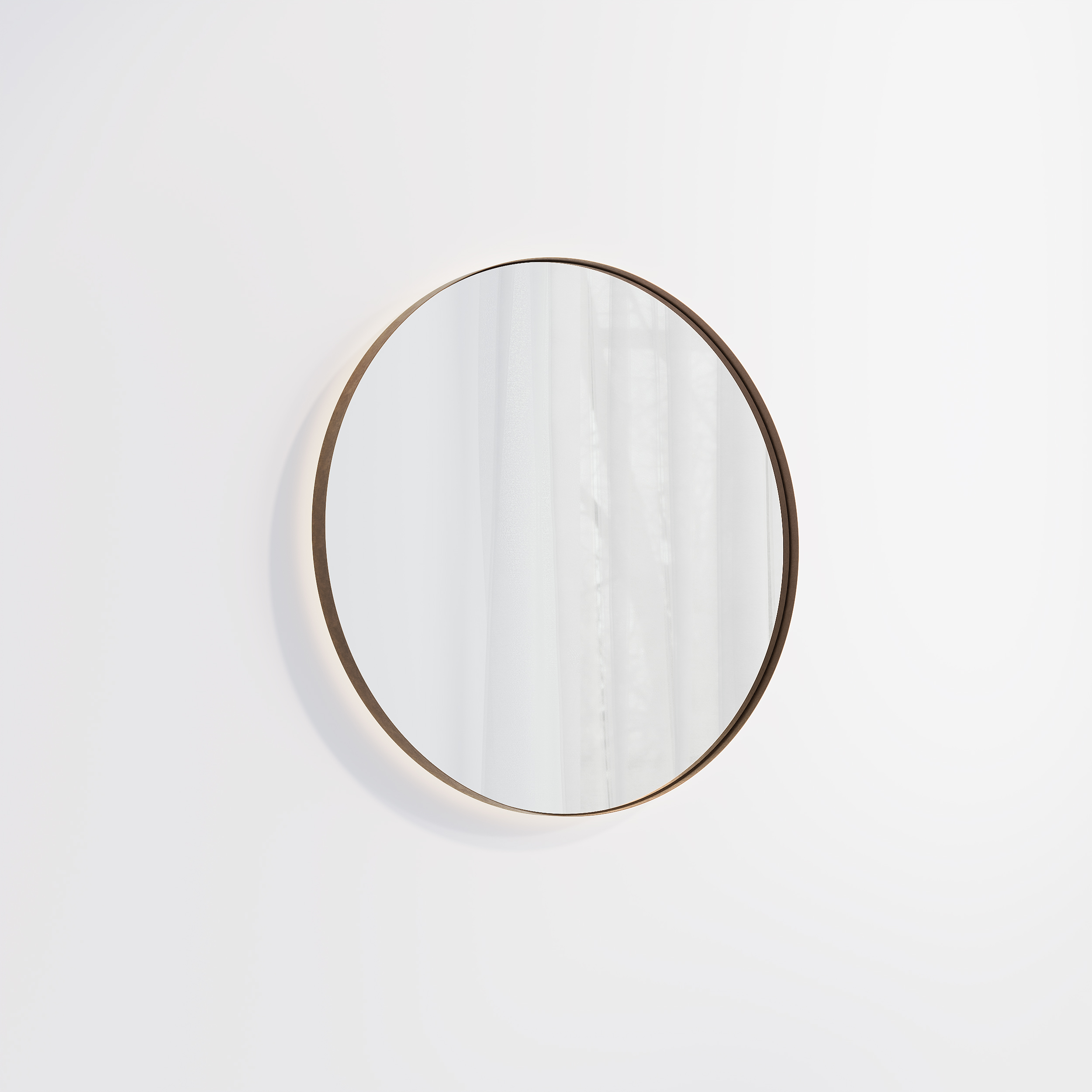 Round Mirror 600mm LED - Antique Bronze