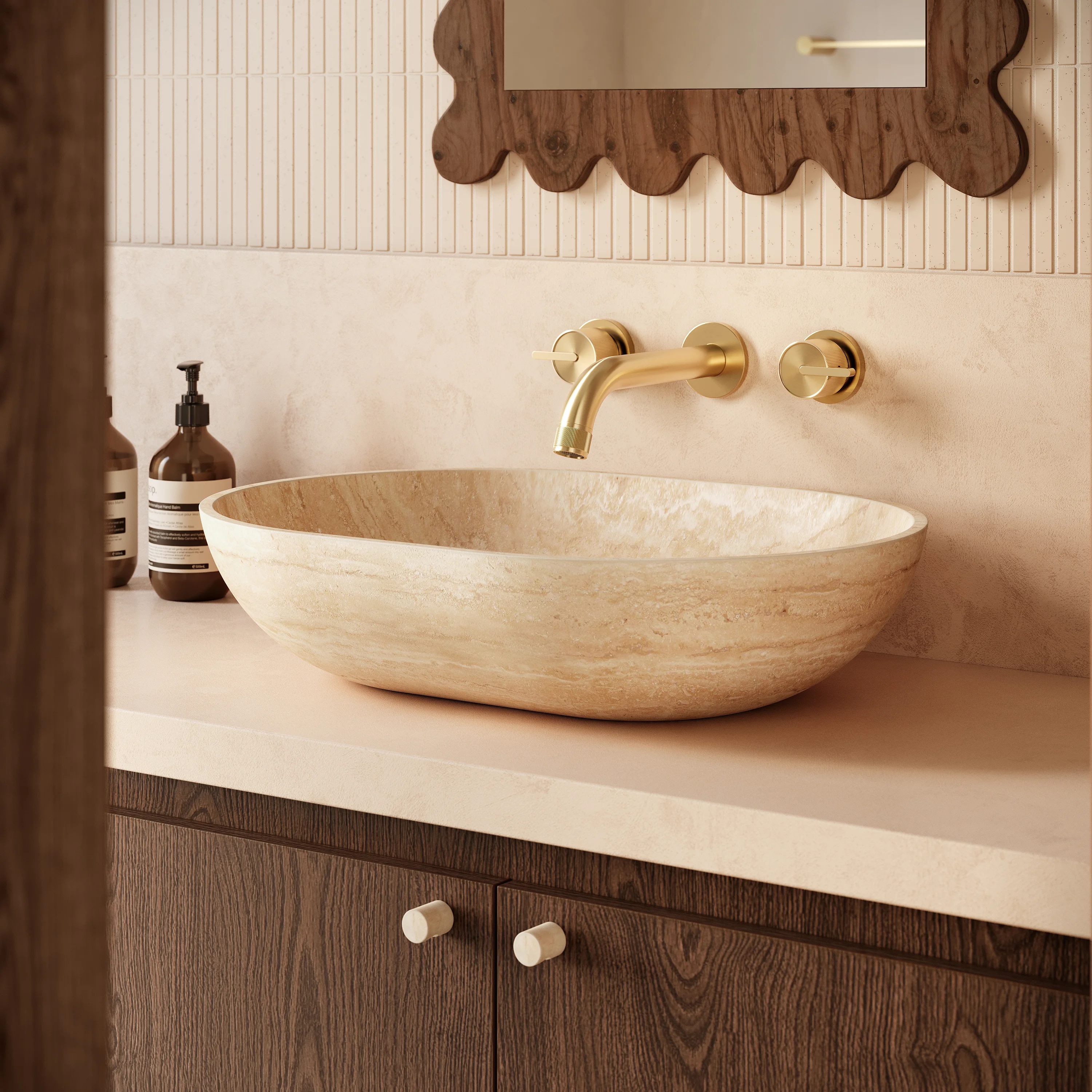 Pedra%20Small%20Knob%2020mm V2 Beige%20Travertine
