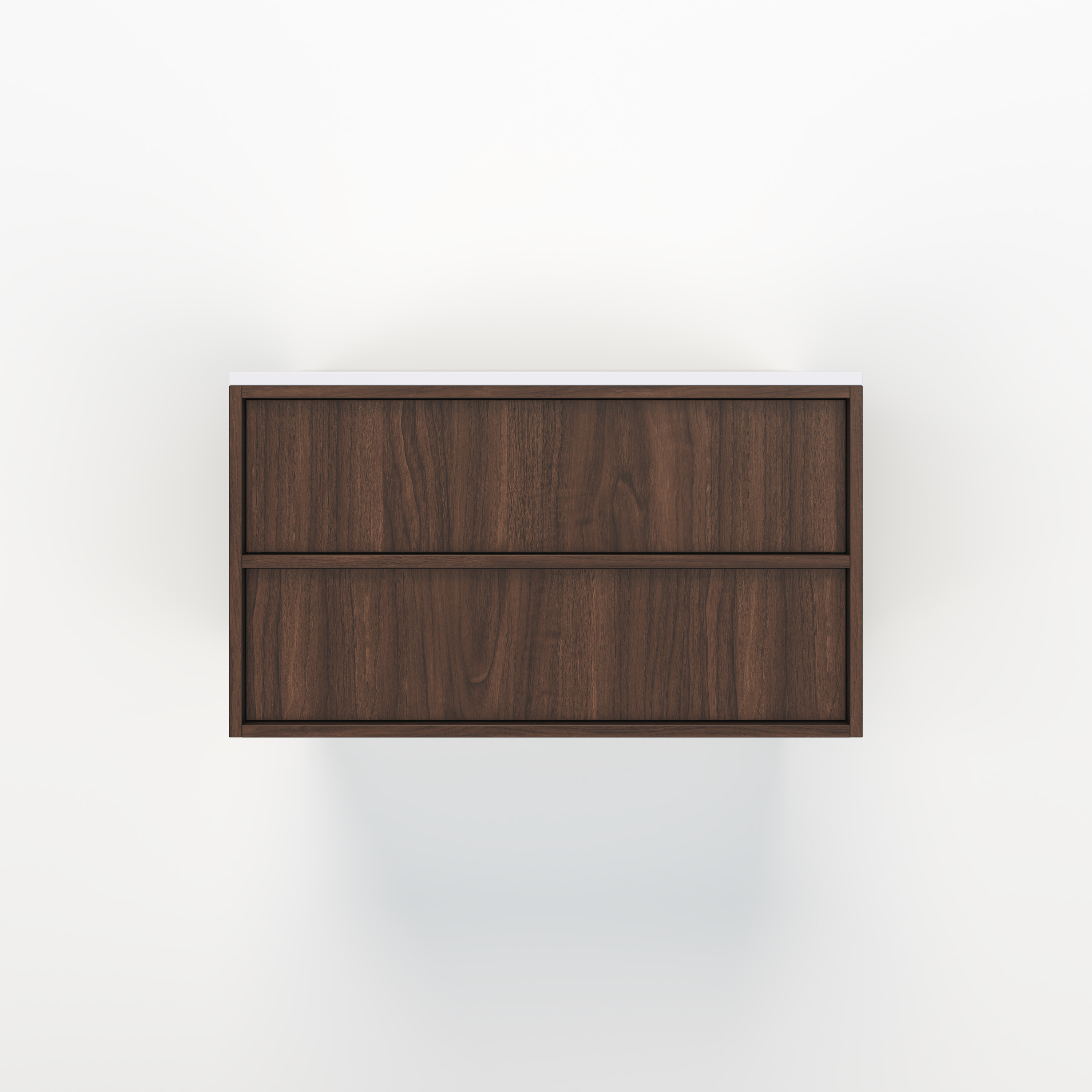 Kasumi 2-Drawer Vanity 900mm - Dark Oak - 1 Cut-Out