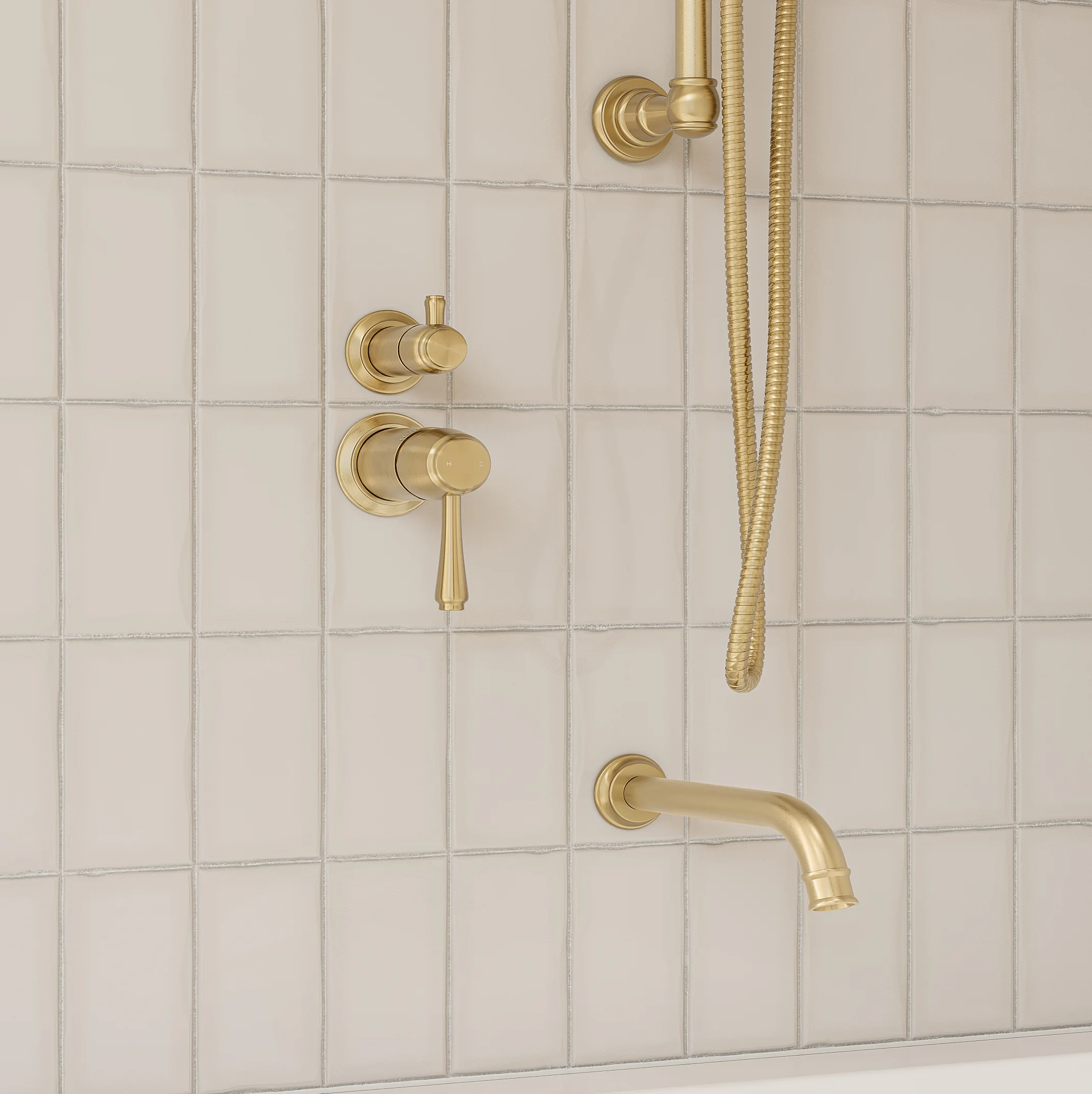 Kingsley thermostatic diverter 2-3 way insetting CloseUp BB
