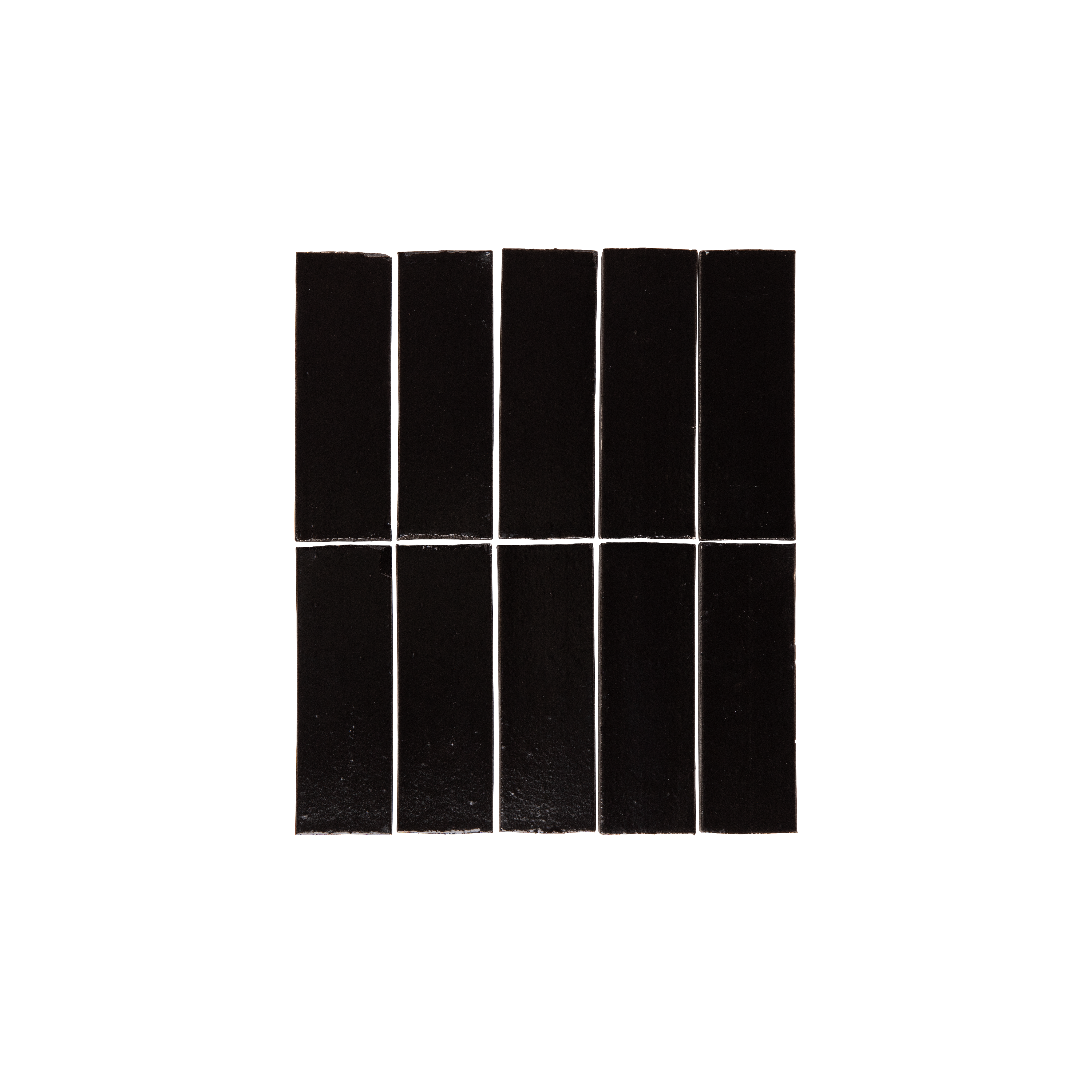 Rommani Handmade Zellige Rectangle Tile - Raven Black